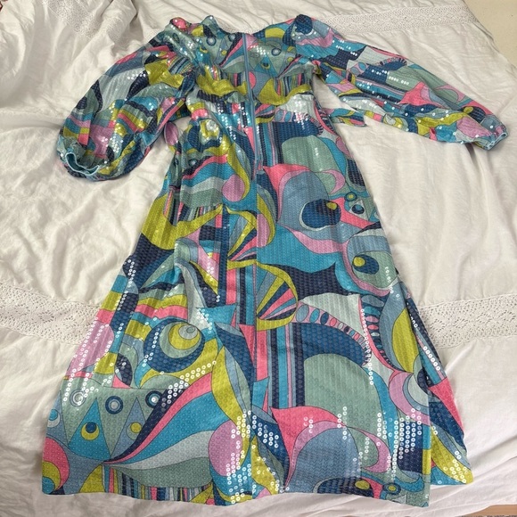 Show Me Your MuMu XL Minelli Midi Dress in GoGo Sequin blue green - Picture 5 of 9